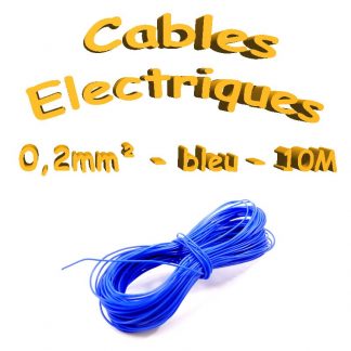 Câble électrique - 0.2mm² - Bleu - 10 mètres(30awg)