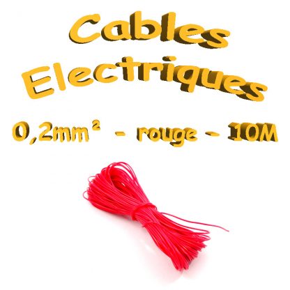 Câble électrique 0.2mm² rouge 10 mètres(30awg)