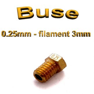 Buse E3D 0.25mm 3mm - laiton - M6 - (compatible)