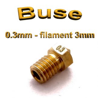 Buse E3D 0.3mm 3mm - laiton - M6 - (compatible)