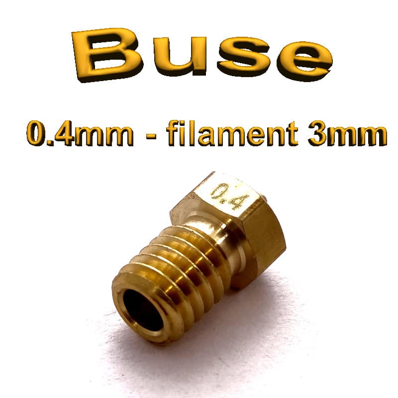 Buse E3D 0.4mm 3mm - laiton - M6 - (compatible)