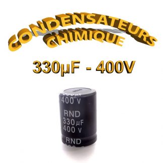 Condensateur chimique 330uF 400V - 85°C - 30x40mm snap-in