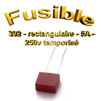 Fusible Temporisé rectangulaire 392 - 5A 250v - à souder - 8.5 x 8 x 4mm