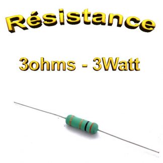 Résistance 3 ohms Carbone 3W 5% - THT - 5.5 x 16mm