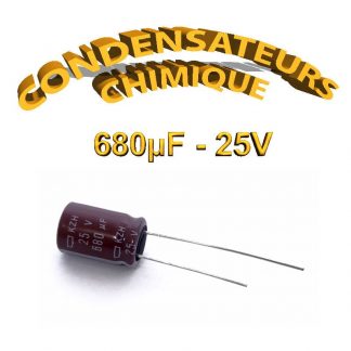 Condensateur chimique 680uF 25V - 10x16mm - 105°C