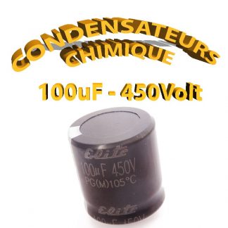 Condensateur chimique 100uF 450V - 105°C - 25x25mm snap-in