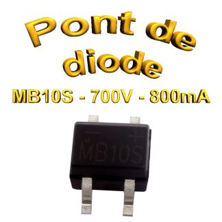 MB10S - Pont de diodes 0,8A -1000V - 700v rms - CMS/SMD