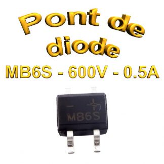 MB6S - Pont de diodes 0,5A - 600V - 420v rms - CMS/SMD