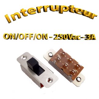 Interrupteur à glissière 6A - 125VAC -on/off/on