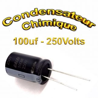 Condensateur chimique 100uF - 250V - 16x25mm - 20%
