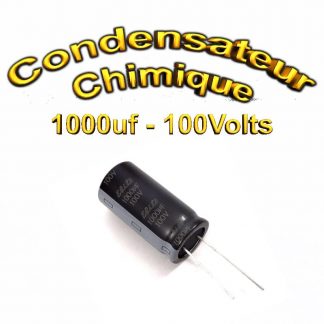 Condensateur chimique 1000uF - 100V - 18x36mm - 20%