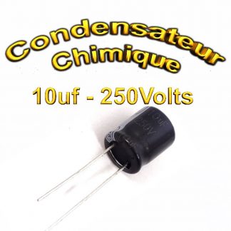Condensateur chimique 10uF 250V - 10x12mm - 20%
