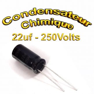 Condensateur chimique 22uF 250V - 10x20mm - 20%