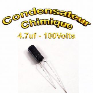 Condensateur chimique 4,7uF - 100V - 5x11mm - 20%
