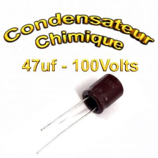 Condensateur chimique 47uF - 100V - 10x12mm - 20%