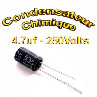 Condensateur chimique 4,7uF - 250V - 8x11.5mm - 20%
