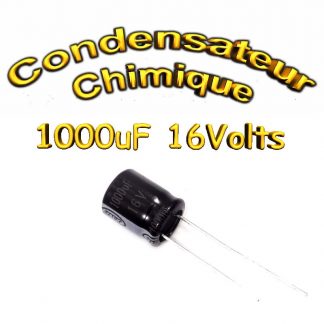 Condensateur électrolytique polarisé 1000uF 16V- 10x12mm - 20%