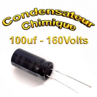 Condensateur électrolytique polarisé 100uF 160V 12,5x25mm 20%