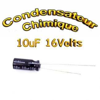 Condensateur électrolytique polarisé 10uF 16V- 5x11mm - 20%
