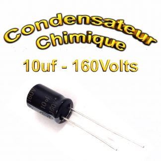 Condensateur électrolytique polarisé 10uF 160V 8x11,5mm 20%