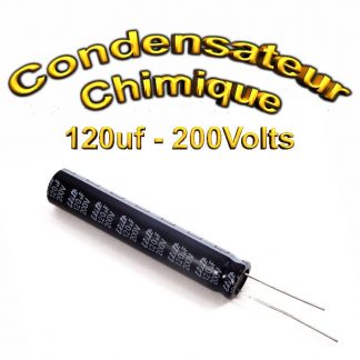 Condensateur électrolytique polarisé 120uF 200V- 10x55mm - 20%