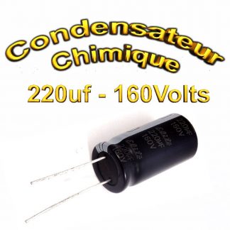 Condensateur électrolytique polarisé 220uF 160V 16x30mm 20%