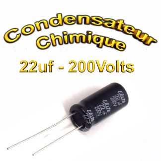 Condensateur électrolytique polarisé 22uF 200V- 10x20mm - 20%