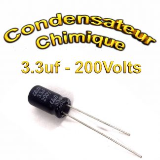 Condensateur électrolytique polarisé 3,3uF 200V- 6,3x11mm - 20%