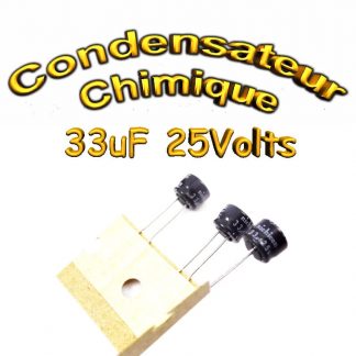 Condensateur électrolytique polarisé 33uF 25V- 6,3x5mm – 20%