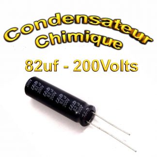 Condensateur électrolytique polarisé 82uF 200V- 10x35mm - 20%