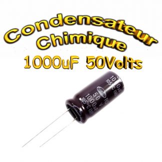 Condensateur électrolytique polarisé 1000uF 50V- 12,5x25mm - 20%
