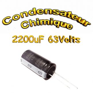 Condensateur électrolytique polarisé 2200uF 63V- 18x32mm - 20%