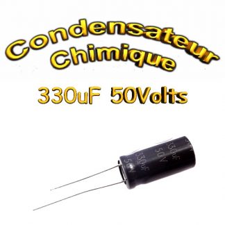 Condensateur électrolytique polarisé 330uF 50V- 10x20mm - 20%