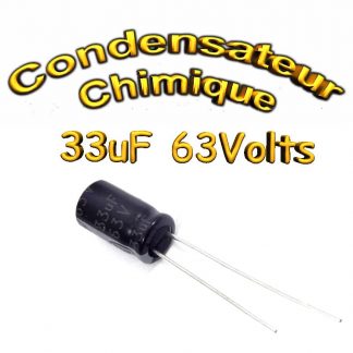Condensateur chimique 33uF - 63V - 6,3x11mm - 20%