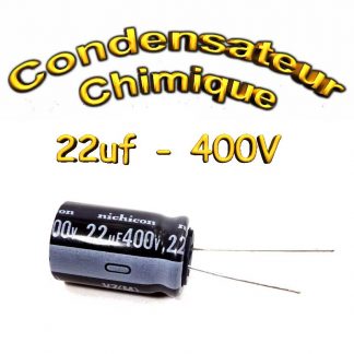 Condensateur chimique 22uF 400V - 105°C - 16x25mm