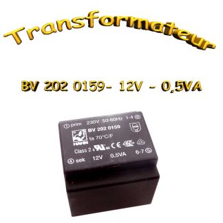 Transformateur Moulé 0.5va 230vac -> 12Vac - 42mA