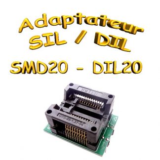Adaptateur rapide CI CMS >Traversant, SMD20 > DIL20