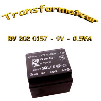 Transformateur Moulé 0.5va 230vac -> 9Vac - 55mA