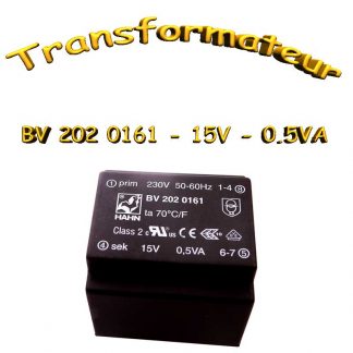 Transformateur Moulé 0.5va 230vac -> 15Vac - 33mA