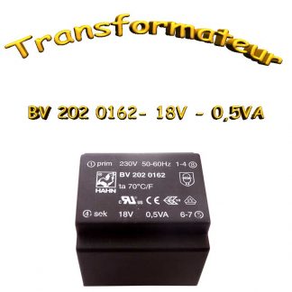 Transformateur Moulé 0.5va 230vac -> 18Vac - 28mA