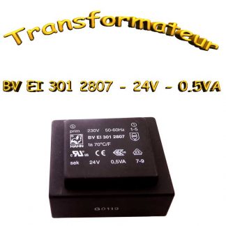 Transformateur Moulé 0.5va 230vac -> 24Vac - 21mA
