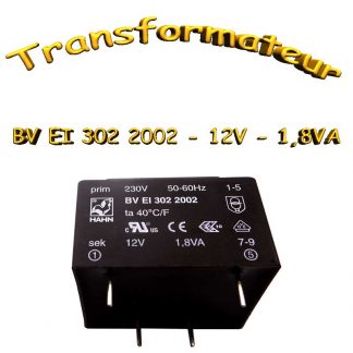 Transformateur Moulé 1.8va 230vac -> 12Vac - 150mA