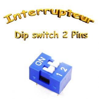 Interrupteur Dip 2 pins - 0.05A - 12VDC - Bleu - on / off