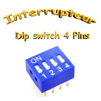 Interrupteur Dip 4 pins - 0.05A - 12VDC - Bleu - on / off