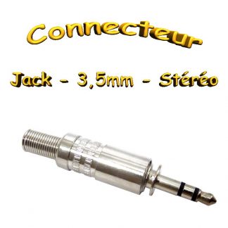 Connecteur Jack Mâle Stéréo - Droit - 3,5mm - Acier nickelé