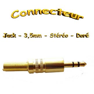 Connecteur Jack Mâle Stéréo - Droit - 3,5mm - Plaqué OR