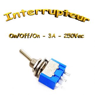 Interrupteur à levier 6A - 125VAC - Bleu - on / off / on - mts1