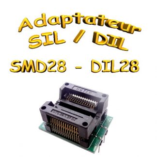 Adaptateur rapide CI CMS >Traversant, SMD28 > DIL28