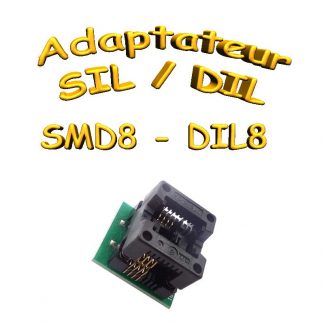 Adaptateur rapide CI CMS >Traversant, SMD8 > DIL8