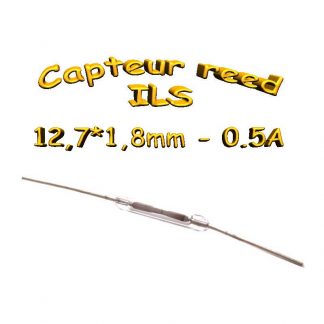 Capteur reed / capteur ILS - 0.50A - 12,7x1,8mm - NO